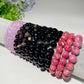 5-11mm Kunzite Rhodochrosite Obsidian Bracelet Crystal Healing Bulk Wholesale