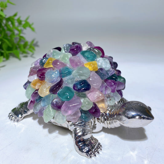 4.5" Mixed Crystal Chips Tortoise Turtle Free Form Crystal Healing Bulk Wholesale