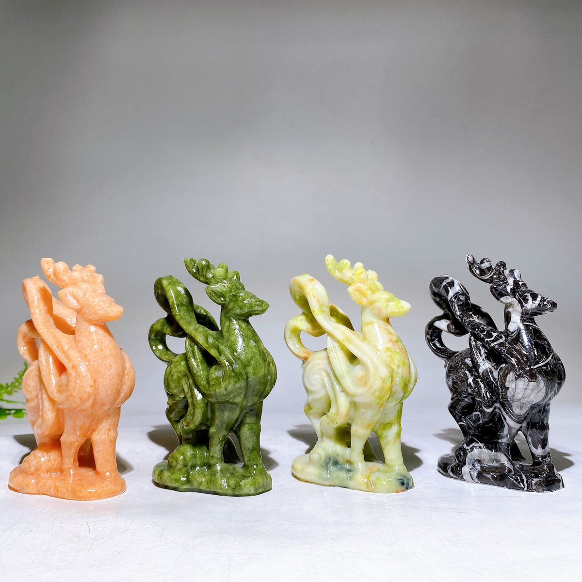 4.2" Natural Jade Deer Carving Wholesale New Arrival