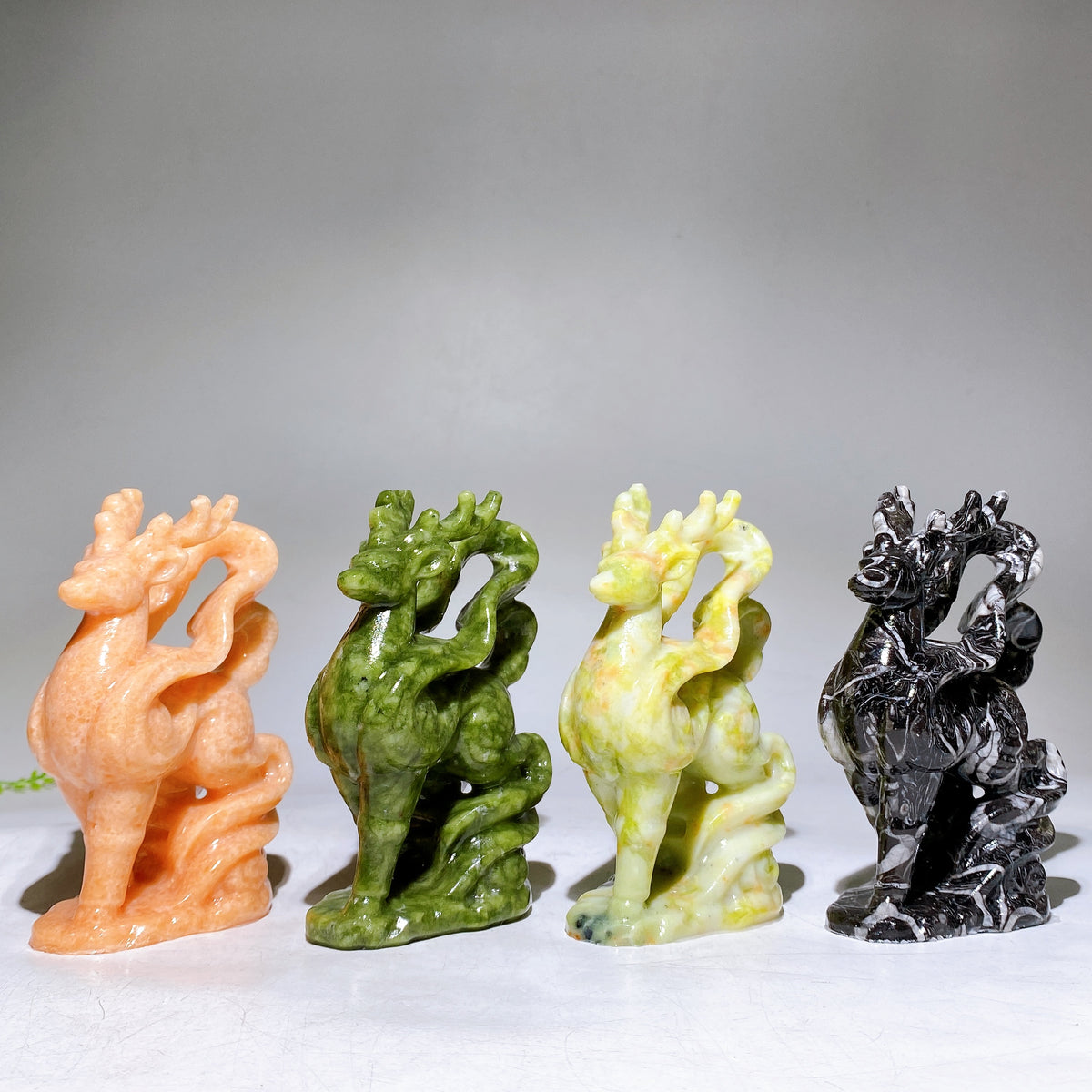 4.2" Natural Jade Deer Carving Wholesale New Arrival