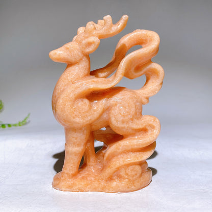4.2" Natural Jade Deer Carving Wholesale New Arrival