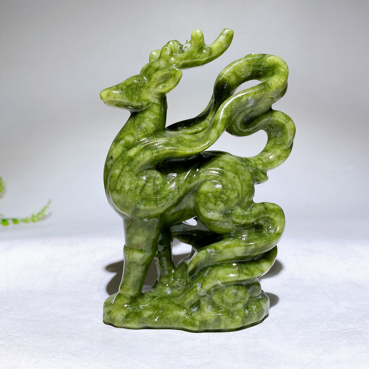 4.2" Natural Jade Deer Carving Wholesale New Arrival
