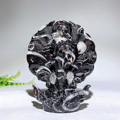 4.8" Jade Mermaid in Shell Carving Wholesale New Arrival