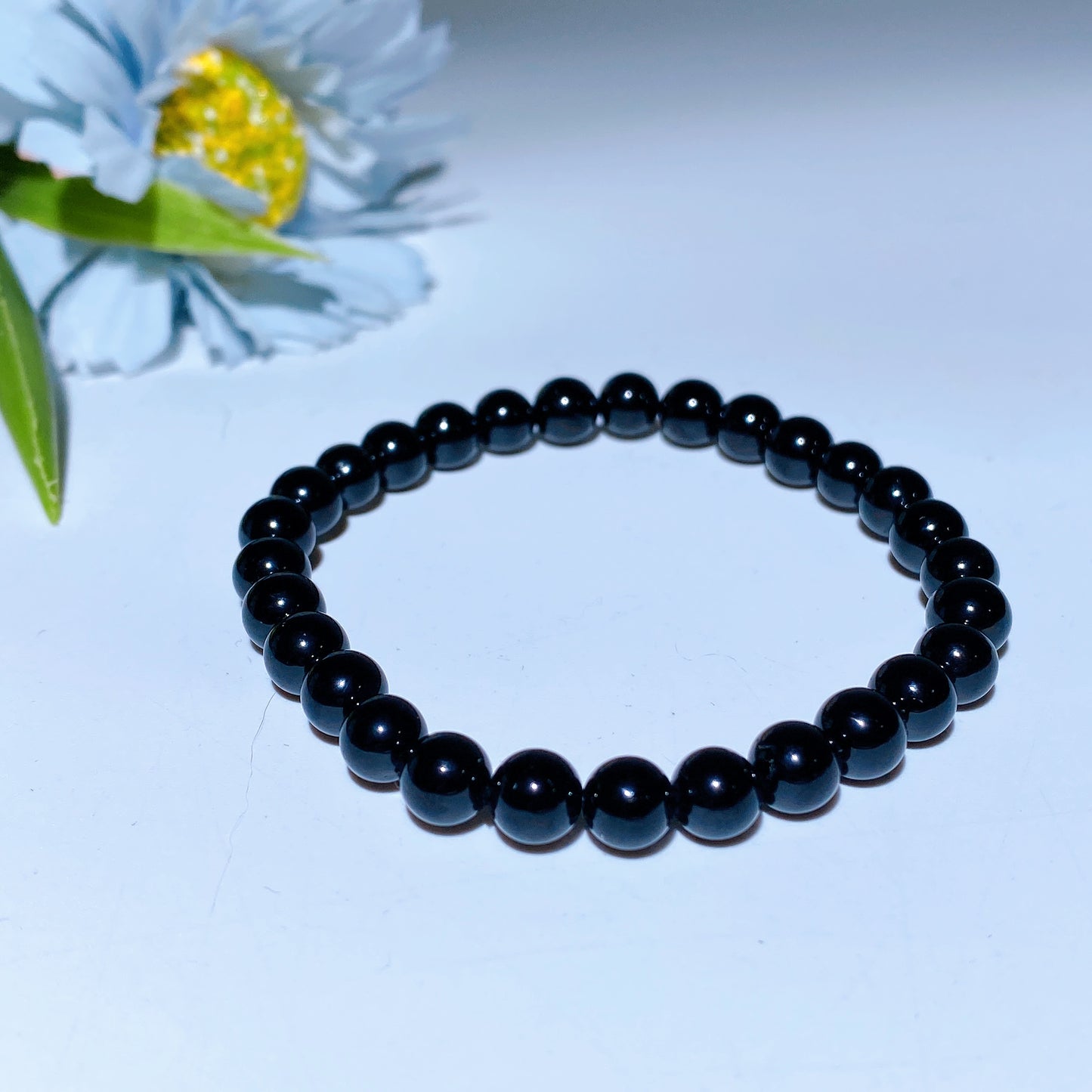 6mm Black Tourmaline 8mm Aura Hematite Crystal Bracelet Bulk Wholesale