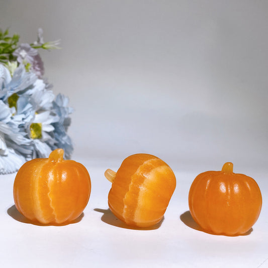1.4" Orange Calcite Pumpkin Vegetable Carving Crystal Healing Bulk Wholesale
