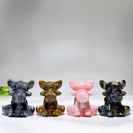 2.3" Natural Crystal Deer Carving Wholesale New Arrival