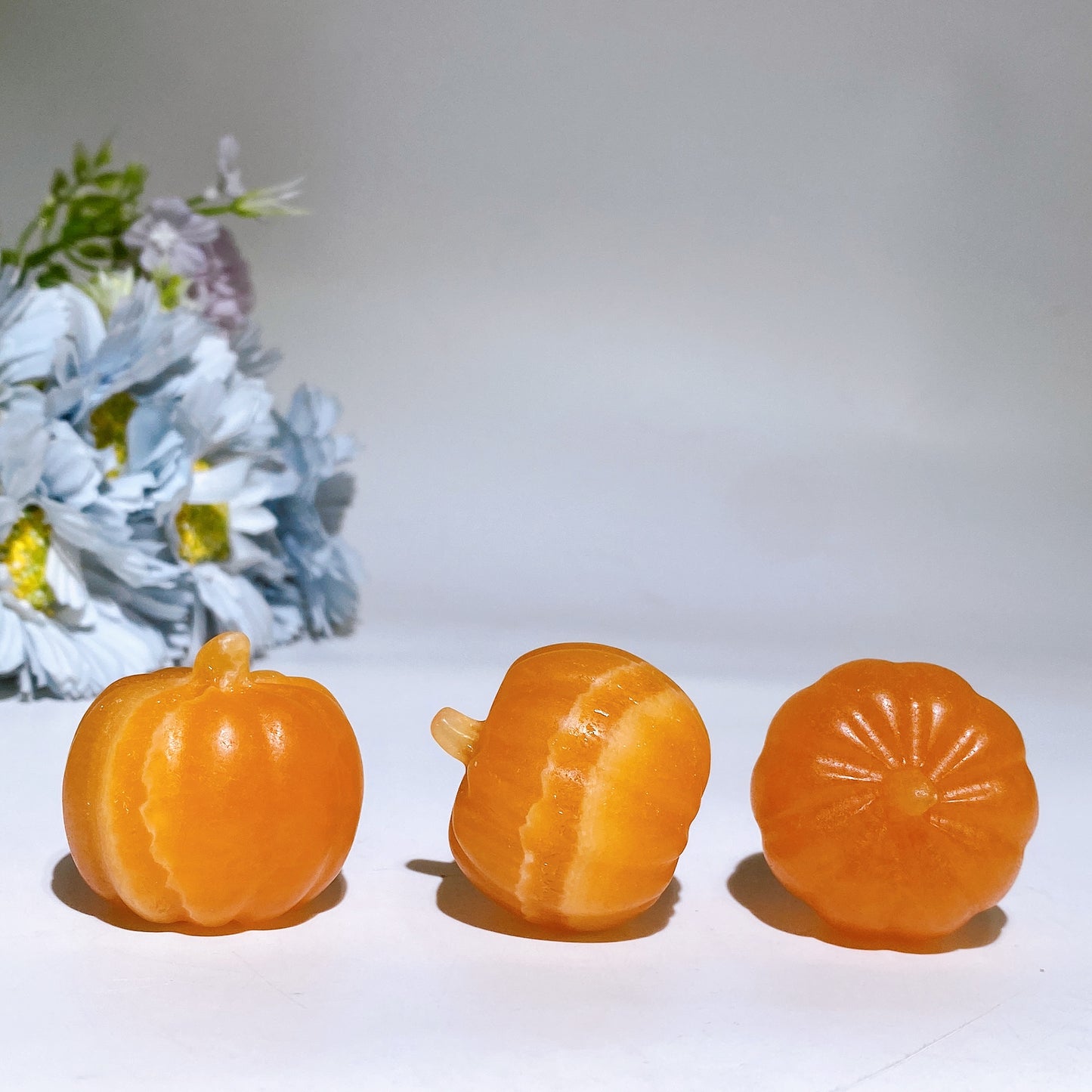 1.4" Orange Calcite Pumpkin Vegetable Carving Crystal Healing Bulk Wholesale