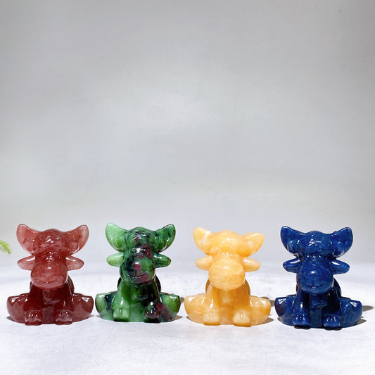 2.3" Natural Crystal Deer Carving Wholesale New Arrival