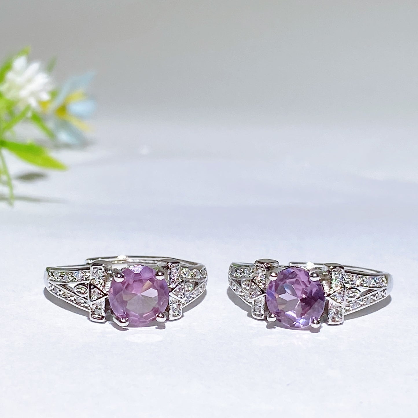 Cooper Silver Plated Crystal Ring Crystal Healing Bulk Wholesale