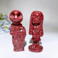 4.0" Red Marble Ruby In Kyanite Jack Skellington Sally Carving Crystal Healing Bulk Wholesale