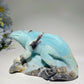 5.4" Unique Sky Blue Lizard Carving Crystal Healing