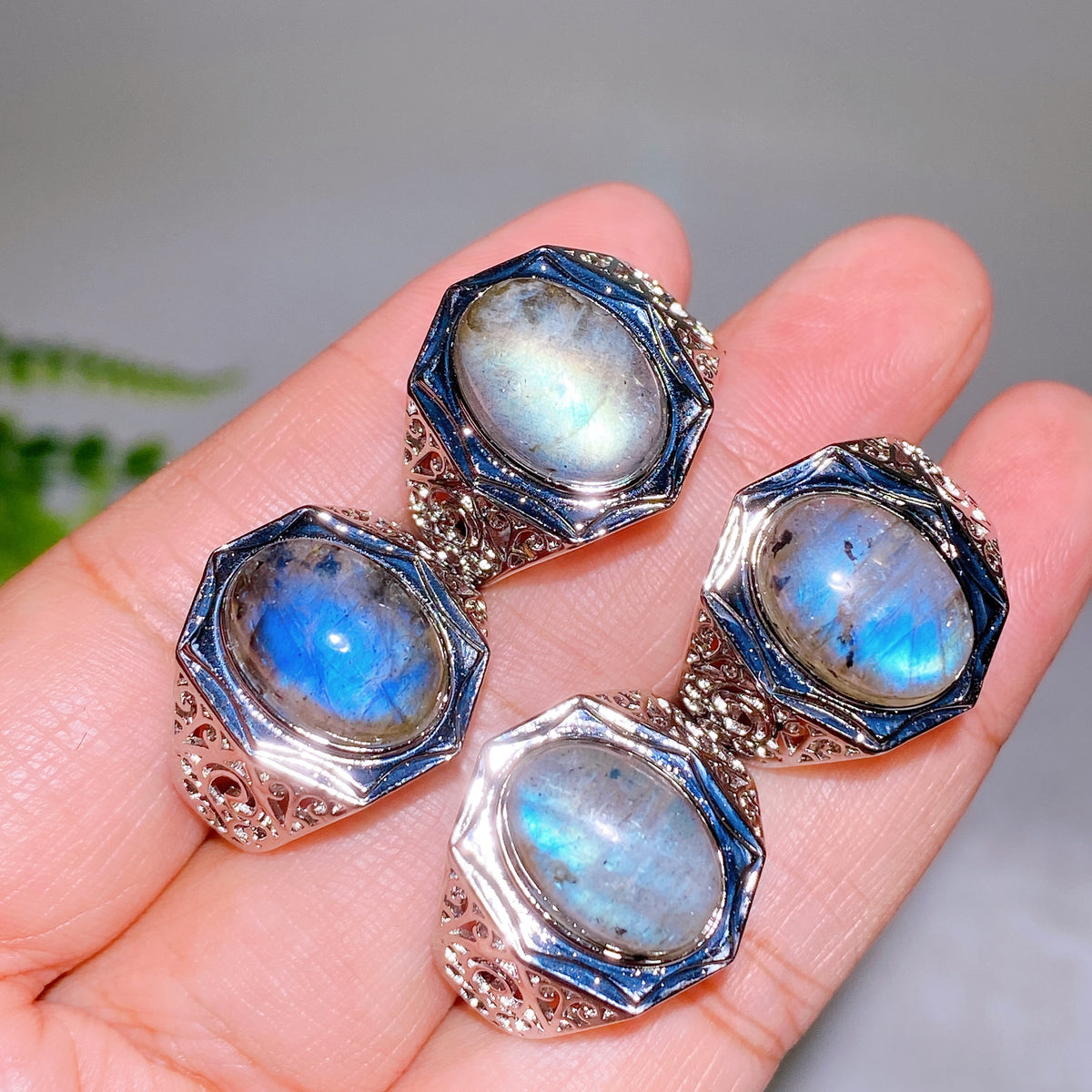 Copper Coated Plated Labradorite Ring Wholesale New Arrival