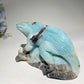 5.4" Unique Sky Blue Lizard Carving Crystal Healing