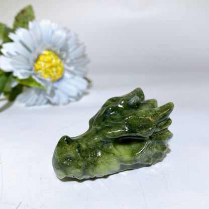 2.0" Crystal Dragon Head Carvings Crystal Healing Bulk Wholesale