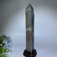 42cm Large Sunset Flash Labradorite Tower with Wooden Stand Bulk Wholesale