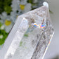 21cm Unique Rainbow Garden Quartz Tower Growing with Blue Needles and Inclusions