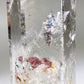 21cm Unique Rainbow Garden Quartz Tower Growing with Blue Needles and Inclusions