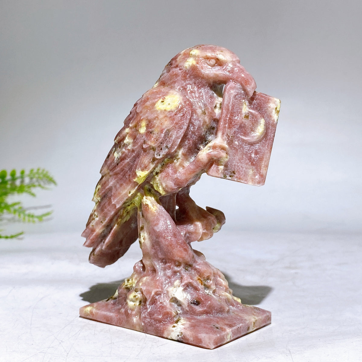 4.6" Natural Crystal Raven with Prophecy Carving Wholesale New Arrival