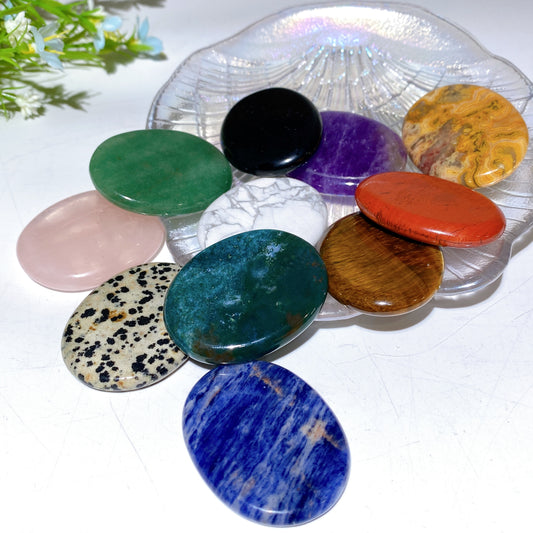 1.7" Crystal Flat Palm Stone Bulk Wholesale