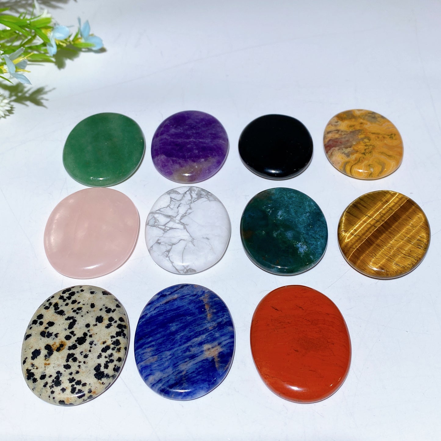 1.7" Crystal Flat Palm Stone Bulk Wholesale