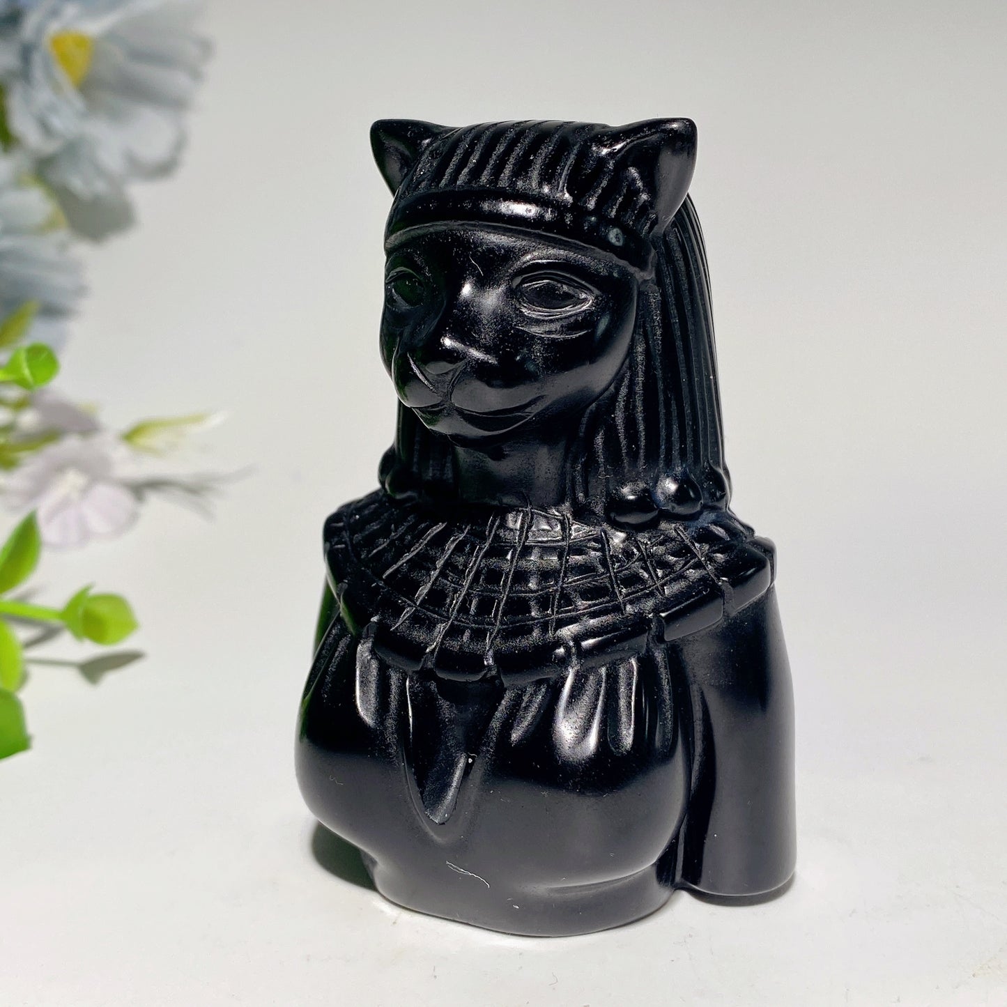 3.0"-4.7" Black Obsidian Egypt Carvings Bulk Wholesale