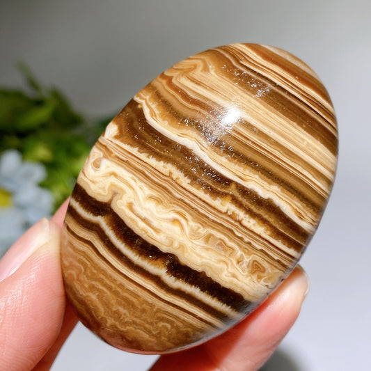 2.4" Chocolate Calcite Palm Stone Bulk Wholesale