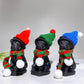 3.8" Black Obsidian Dog Carving with Knit Cap Scarf Wholesale New Arrival