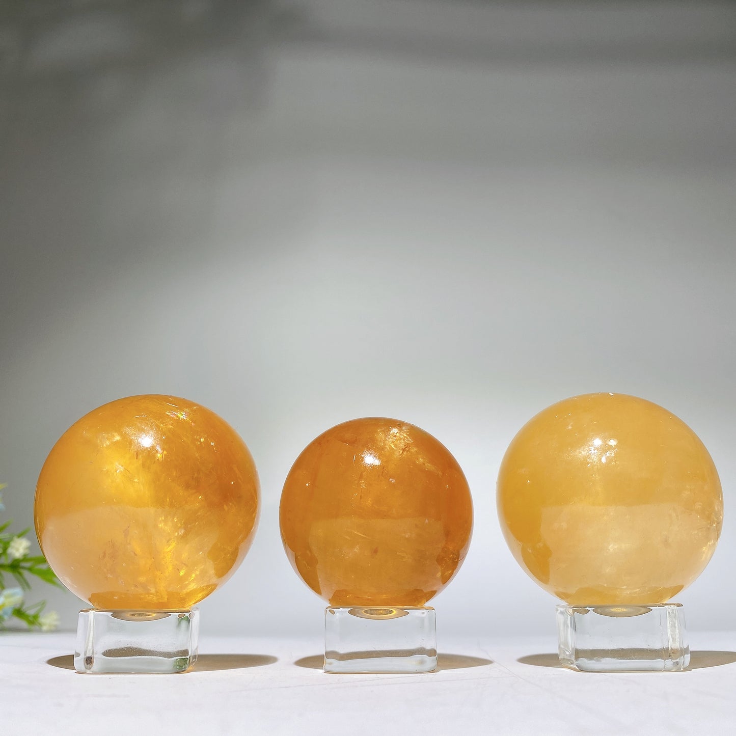 47-52mm Honey Calcite Sphere Crystal Healing Bulk Wholesale