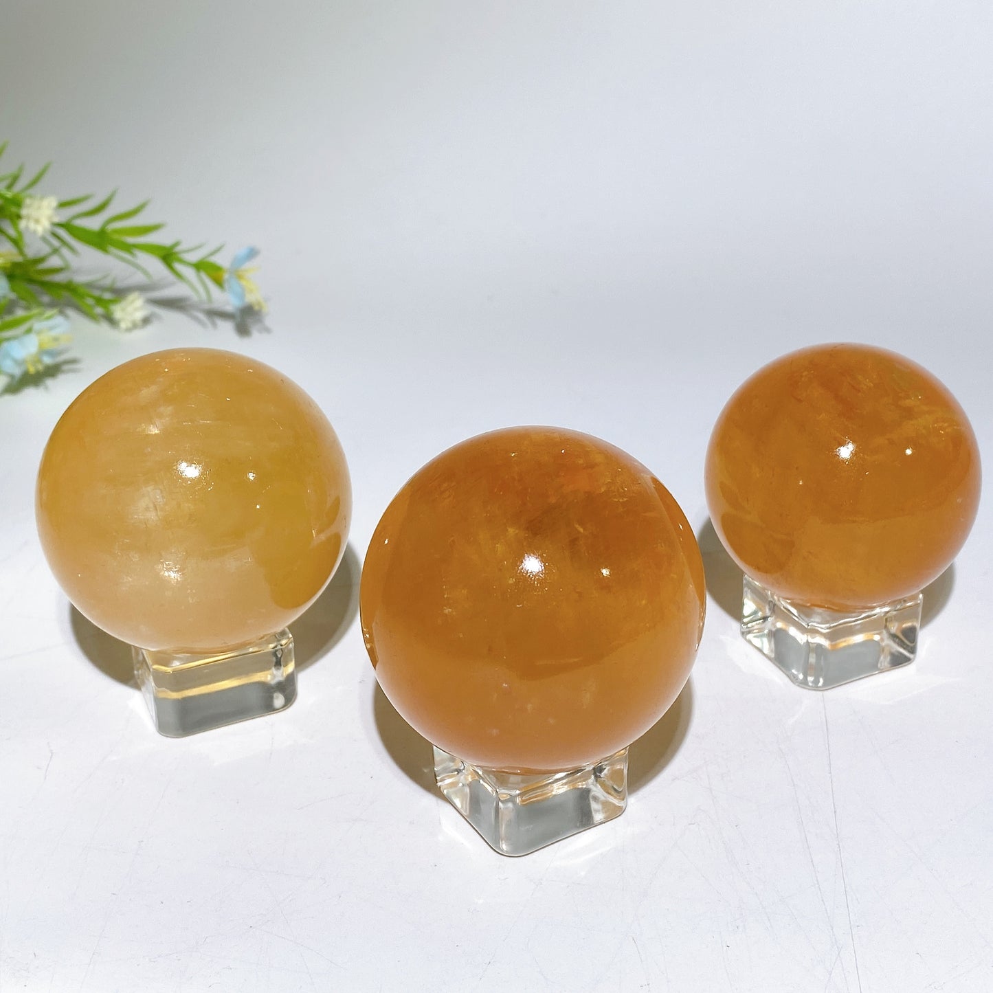 47-52mm Honey Calcite Sphere Crystal Healing Bulk Wholesale