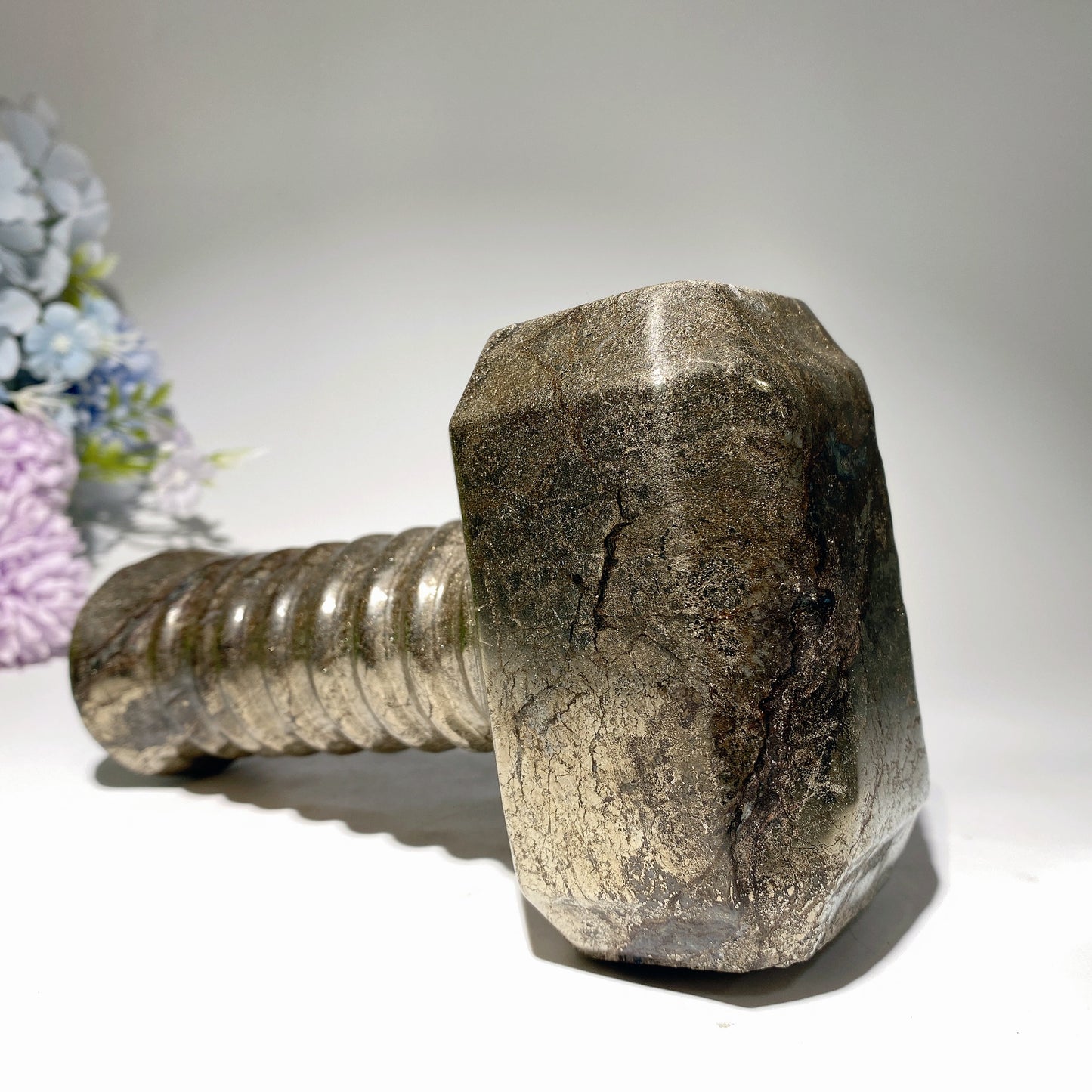 6.7" Pyrite Hammer Carvings Bulk Wholesale