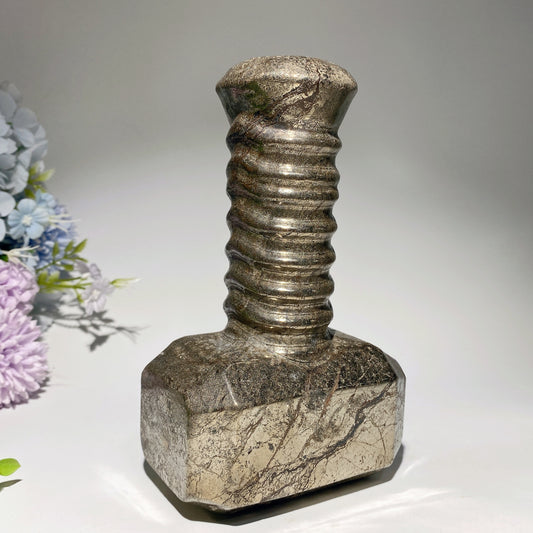 6.7" Pyrite Hammer Carvings Bulk Wholesale