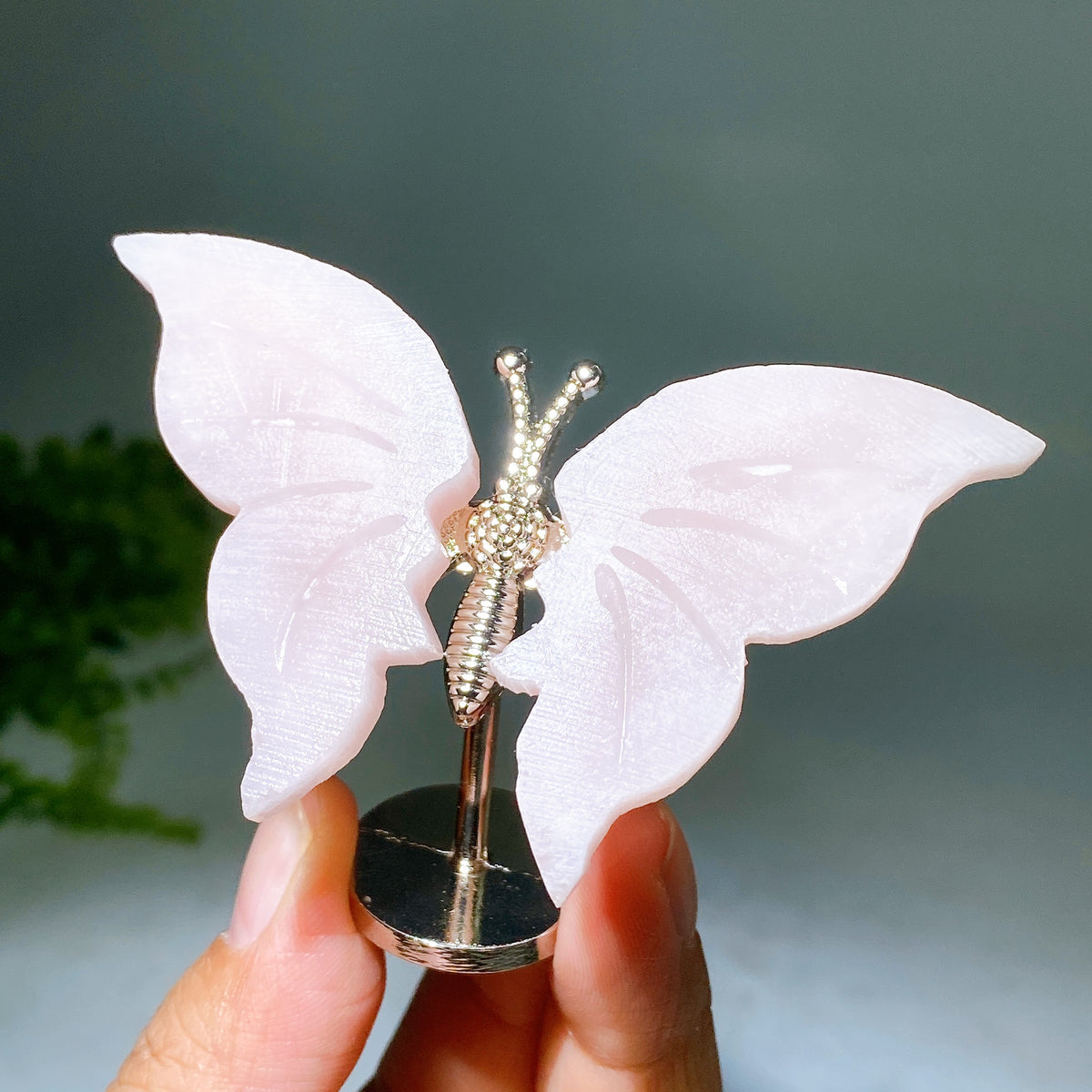 Natural Crystal Butterfly with Fixed Metal Stand Wholesale New Arrival