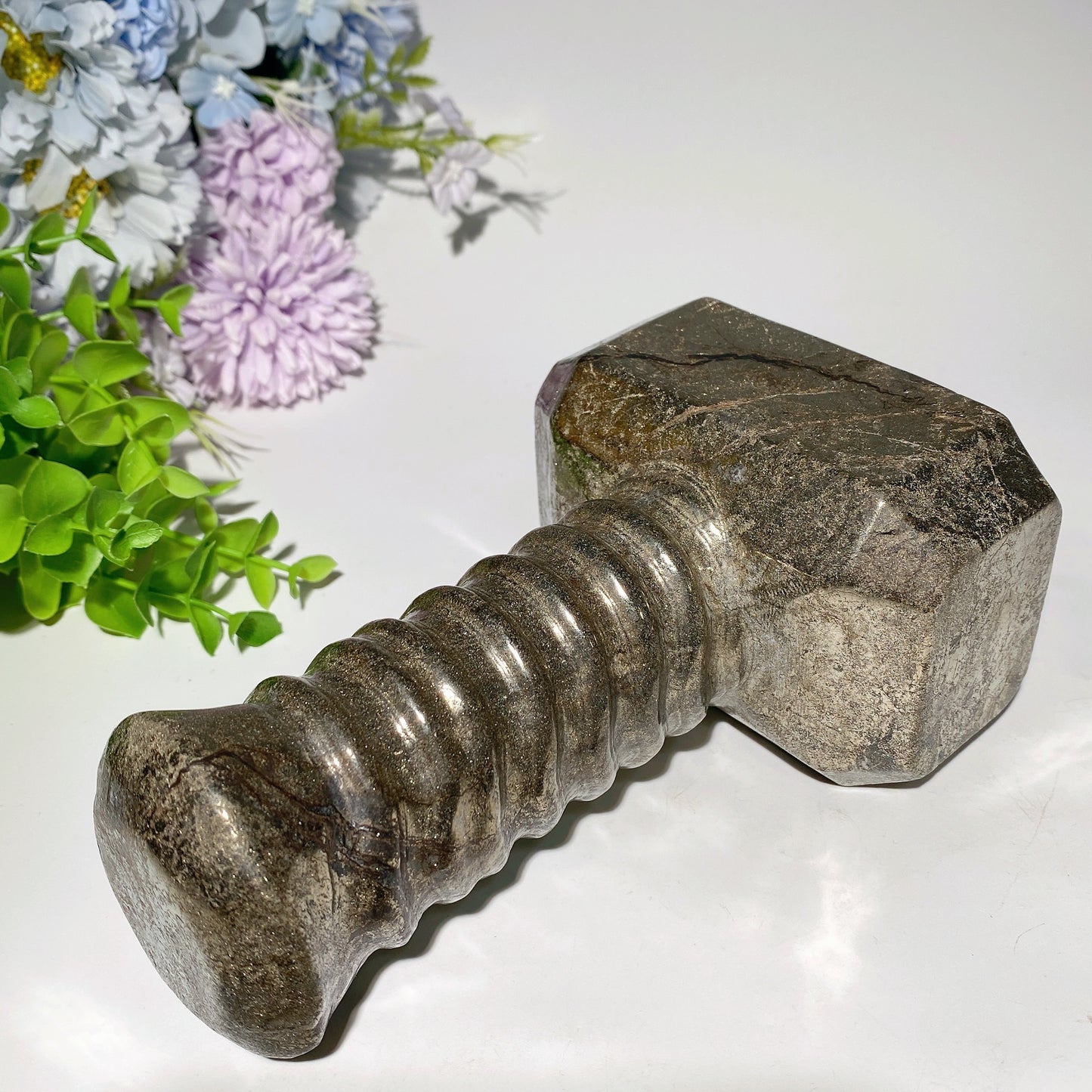 6.7" Pyrite Hammer Carvings Bulk Wholesale