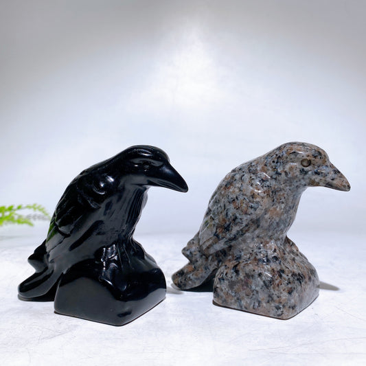 4.2" Natural Crystal Raven Carving Wholesale New Arrival
