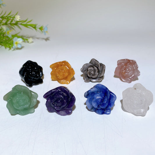 1.1" Crystal Flower Carvings Bulk Wholesale