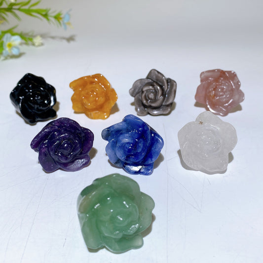 1.1" Crystal Flower Carvings Bulk Wholesale