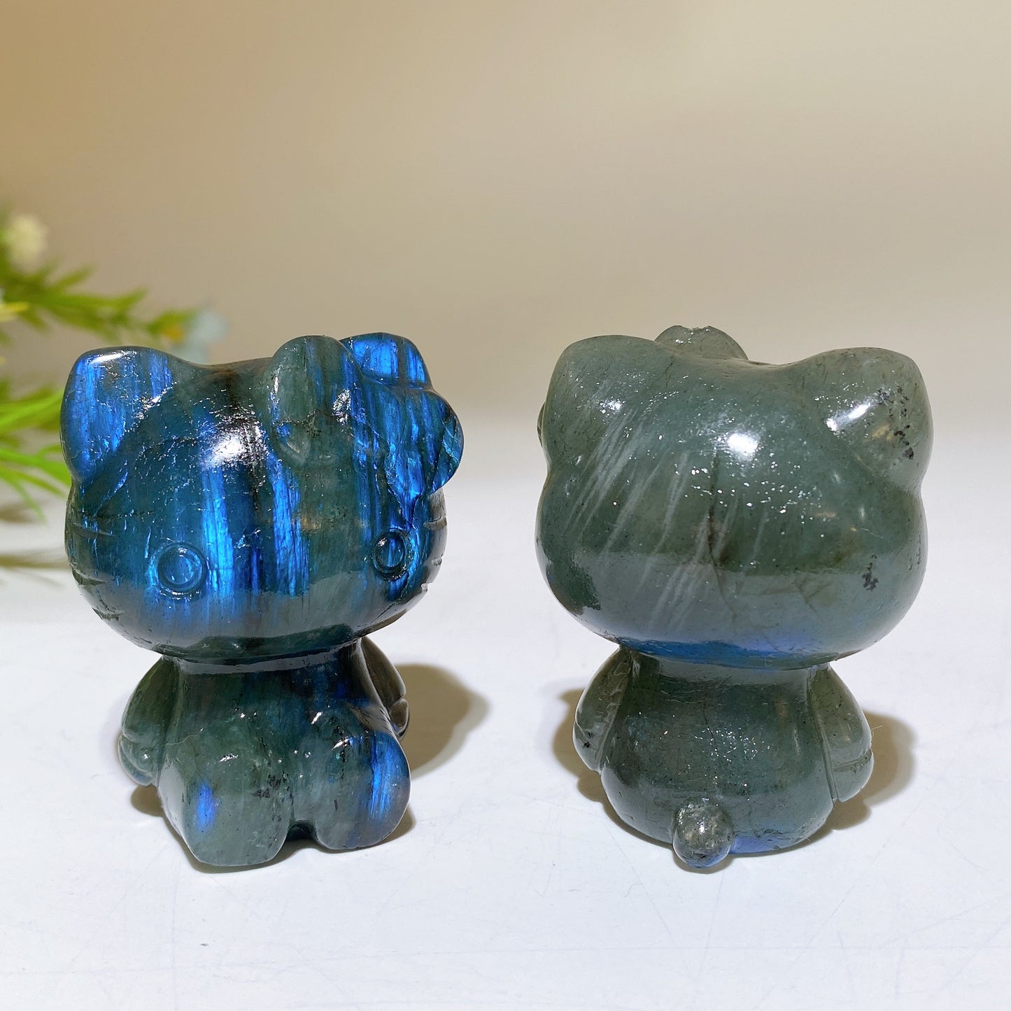 1.9" Labradorite Panda Owl Hello Kitty Carvings Bulk Wholesale