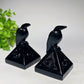 3.1” Serpentine Black Obsidian Raven on Pyramid Carvings Bulk Wholesale