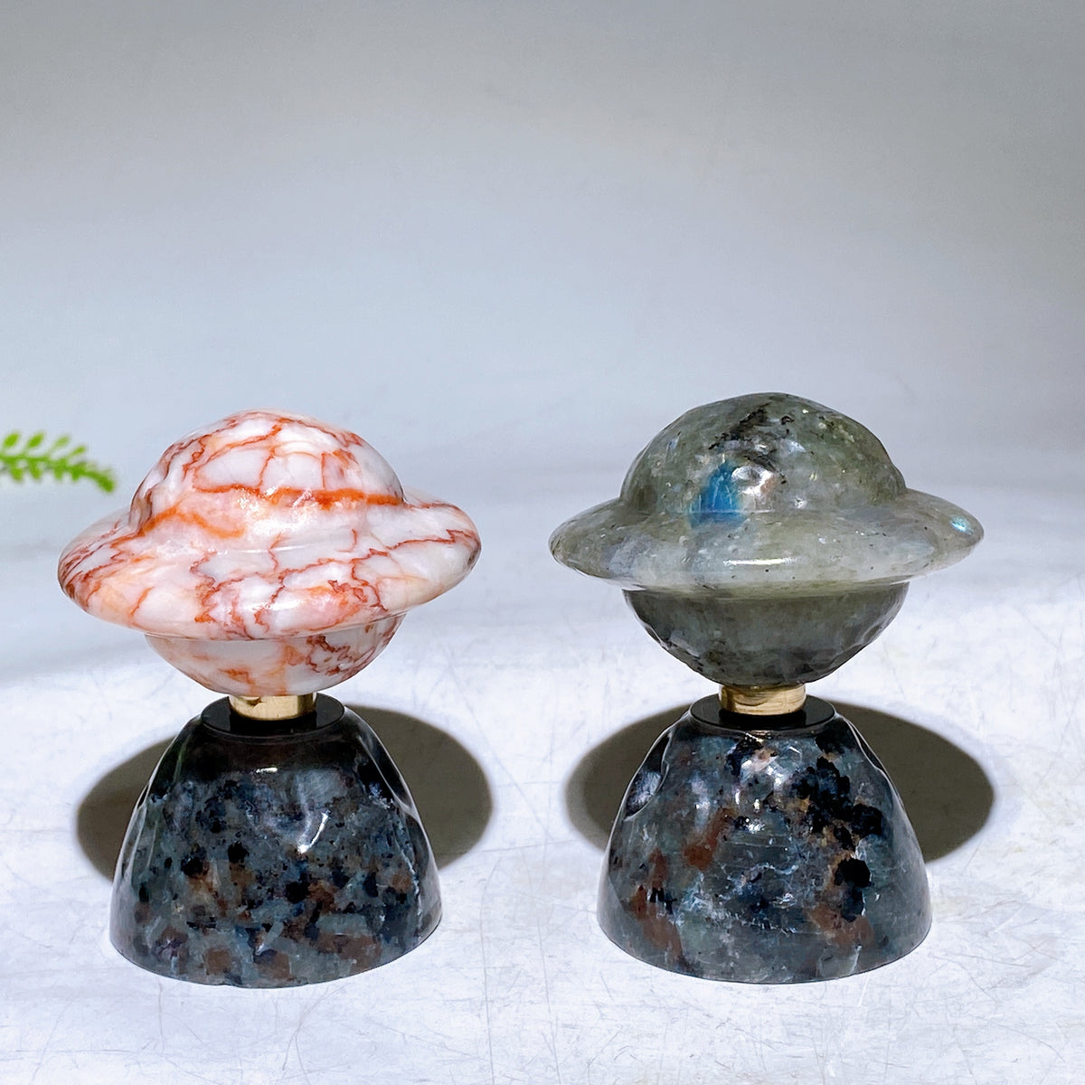 2.5" Natural Crystal Spinning UFO Carving on Yooperlite Base Wholesale