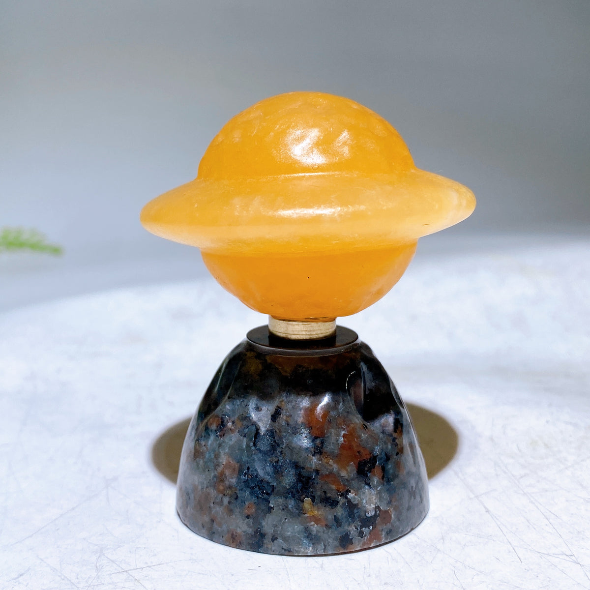 2.5" Natural Crystal Spinning UFO Carving on Yooperlite Base Wholesale