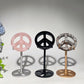 2.3" Crystal Peace Sign Carvings with Stand Bulk Wholesale