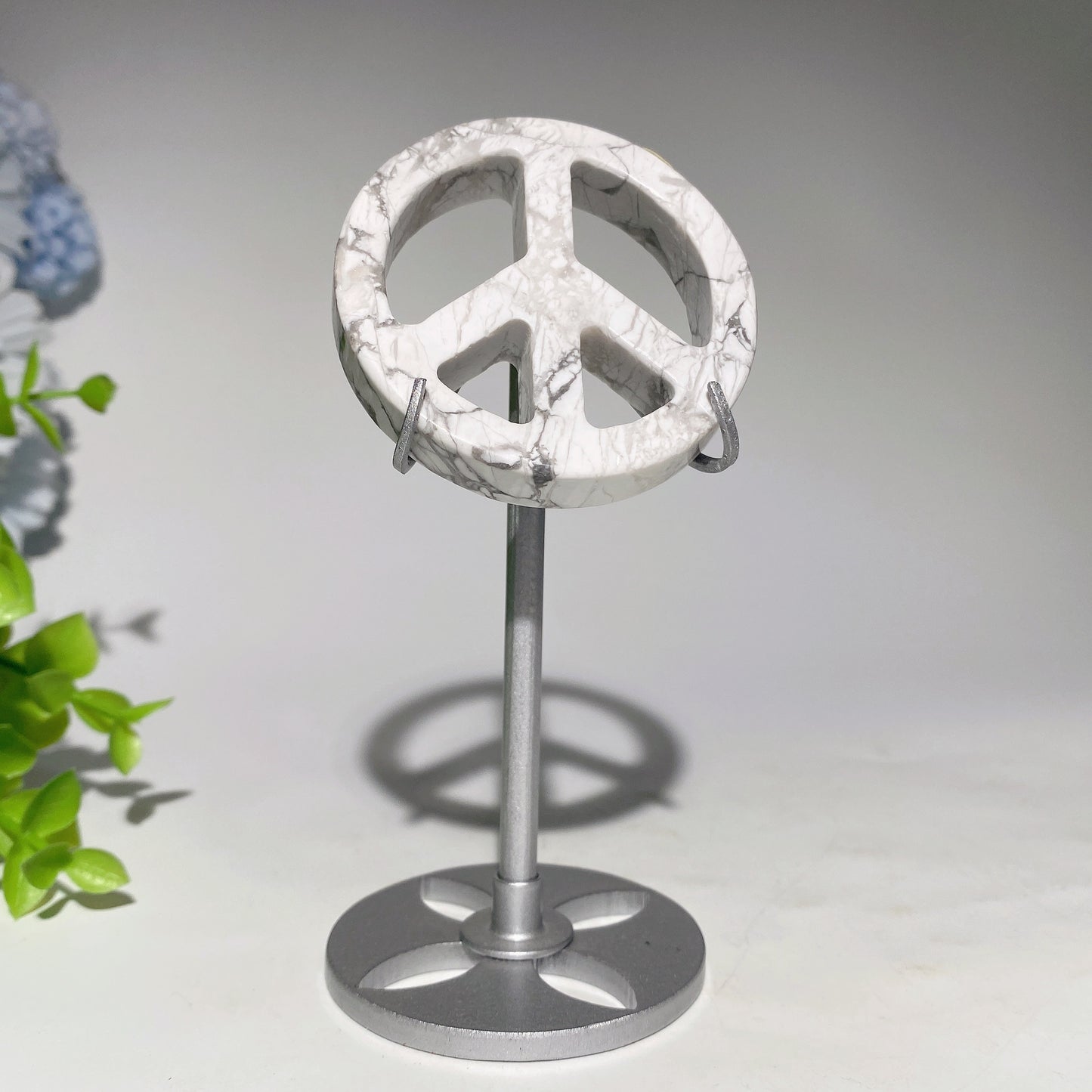 2.3" Crystal Peace Sign Carvings with Stand Bulk Wholesale