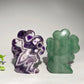 3.7" Green Aventurine Dream Amethyst Sunflower Carvings Bulk Wholesale