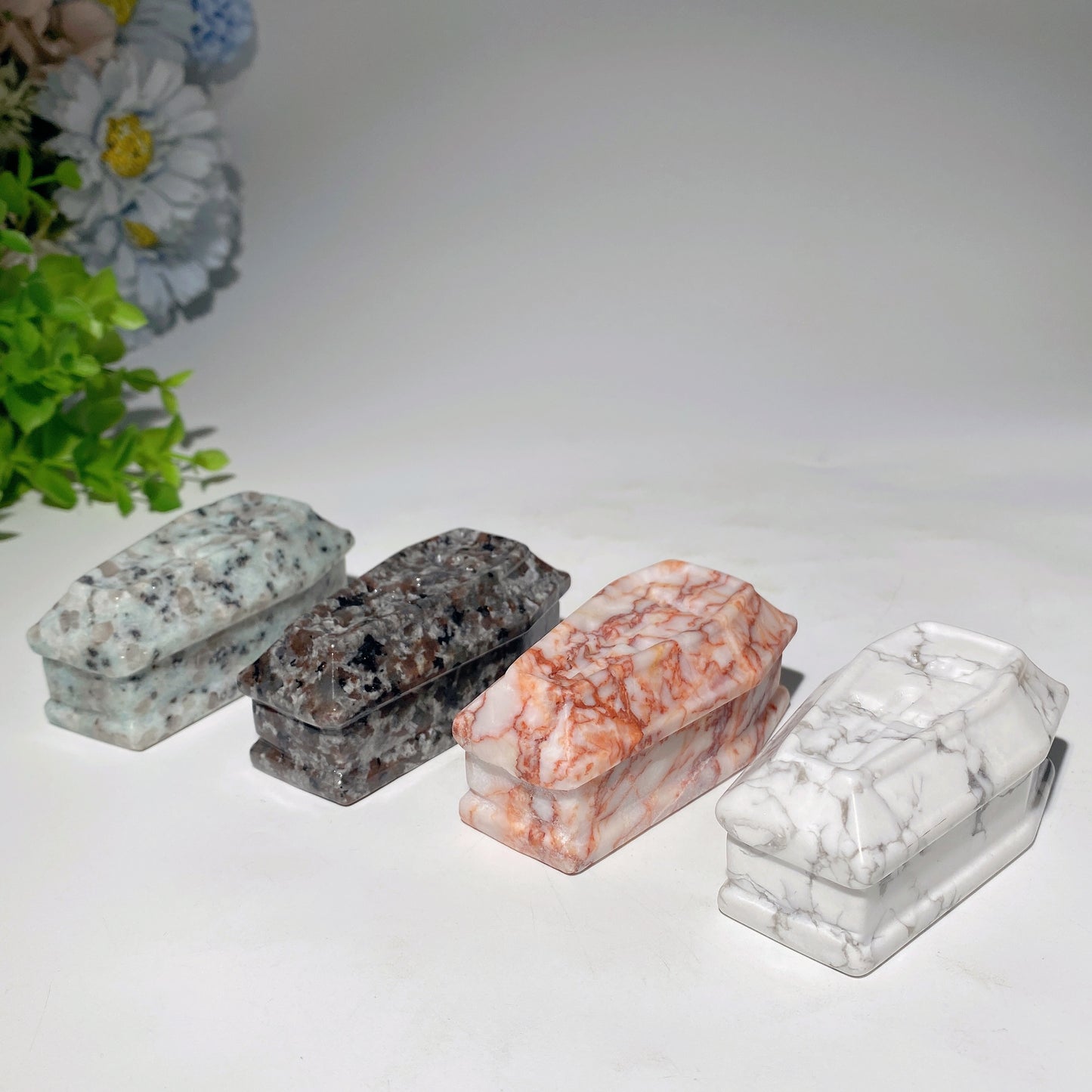 3.0" Mixed Crystal Coffins Carvings for  Halloween Bulk Wholesale