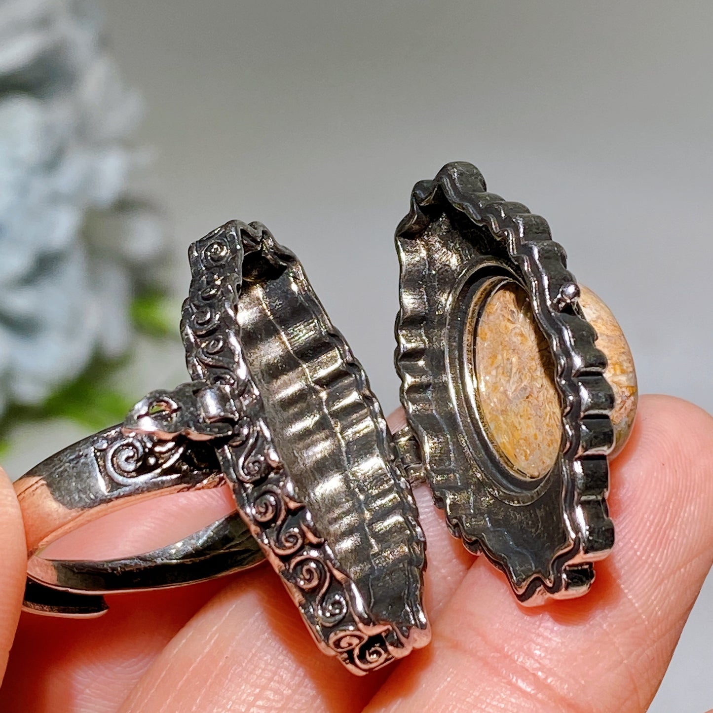 Cooper Silver Plated Crystal Poison Ring Crystal Healing Bulk Wholesale