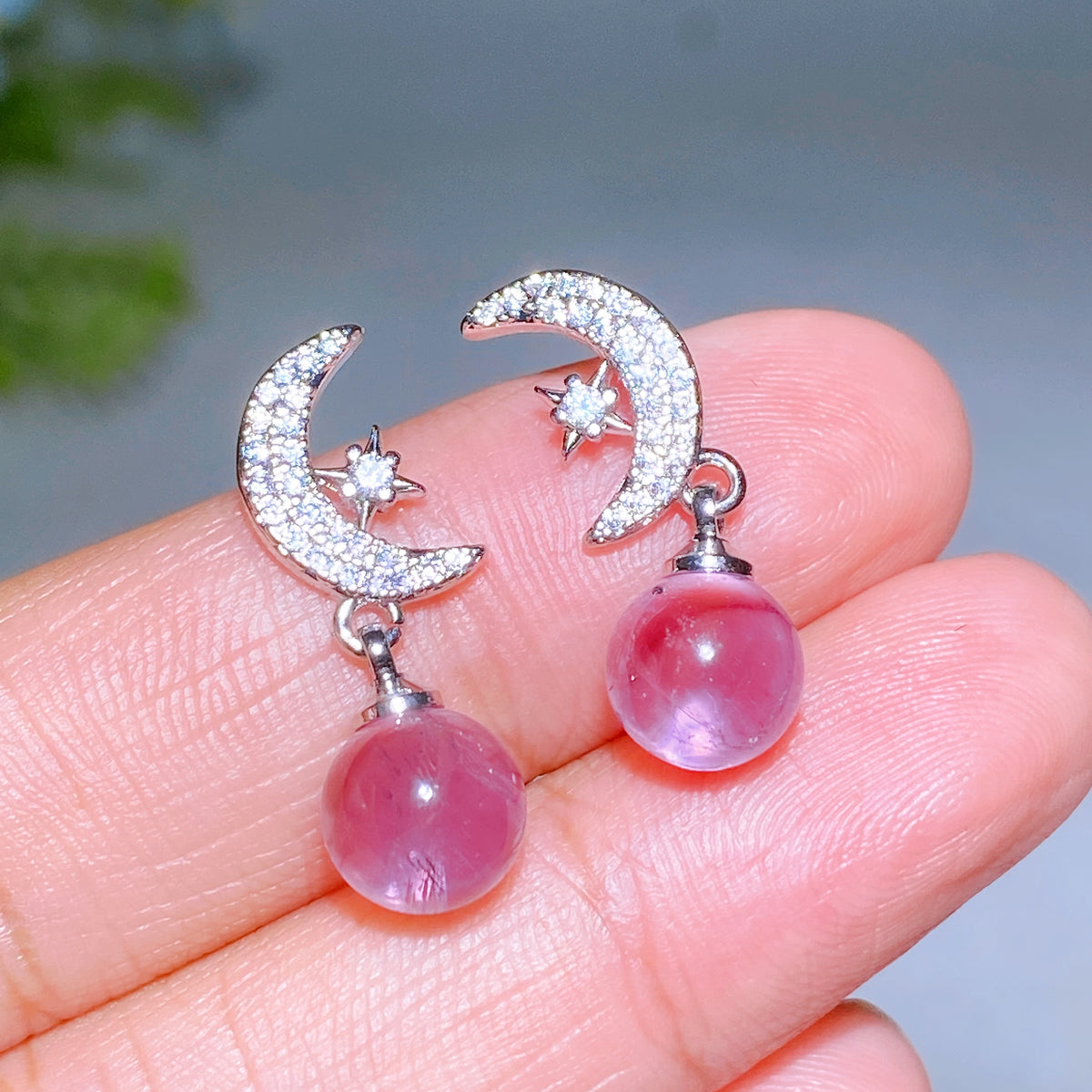 S925 Crystal Ear Stud Earring Crystal Healing Bulk Wholesale