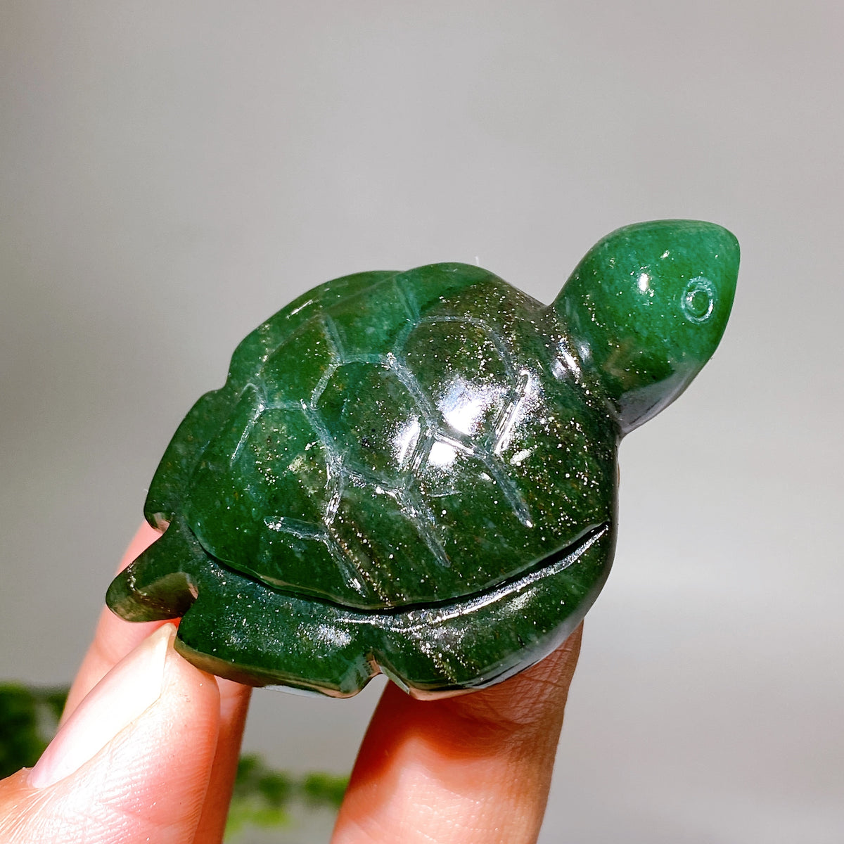 2.3" Natural Green Aventurine Turtle Carving Wholesale