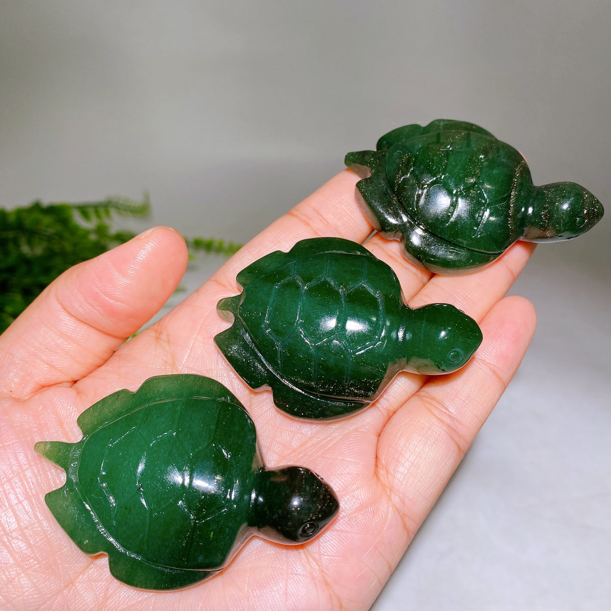 2.3" Natural Green Aventurine Turtle Carving Wholesale
