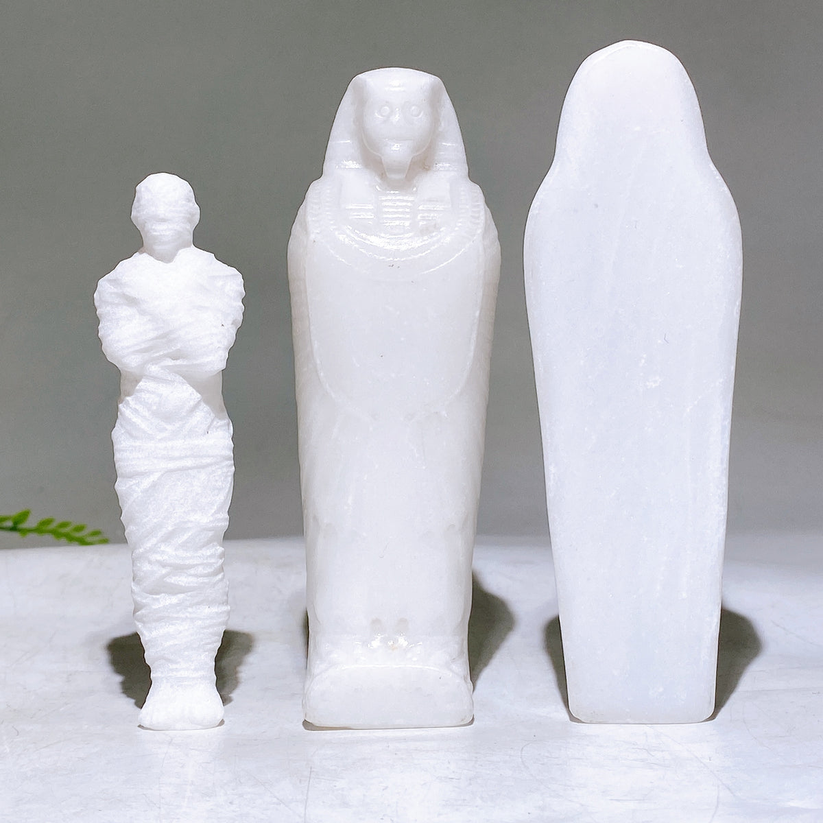 Natural Jade Mummy Coffin Carving Set Wholesale