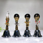 Metal Bell with Black Obsidian Sphere Clear Quartz Point Wholesale